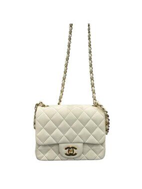 Chanel Quilted White Lambskin Shoulder Bag